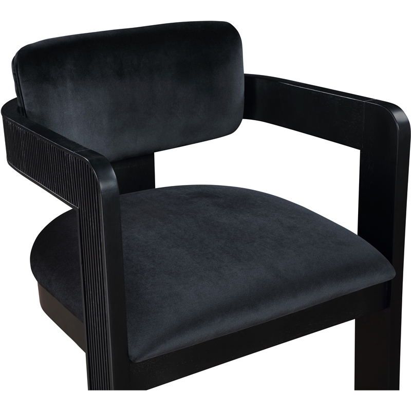 Meridian Furniture Sacha Black Velvet Dining Chair (Set of 2)