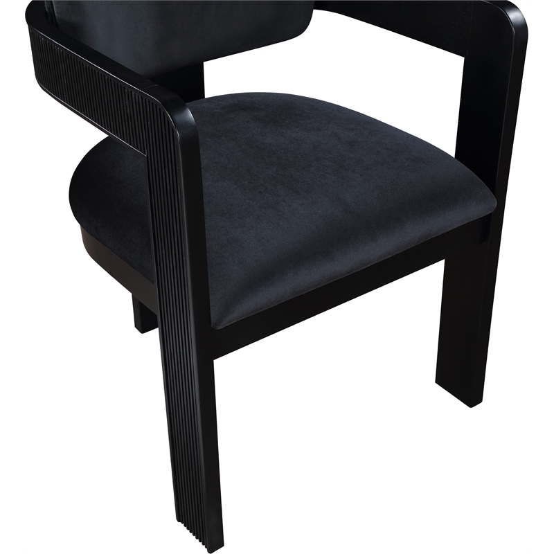 Meridian Furniture Sacha Black Velvet Dining Chair (Set of 2)