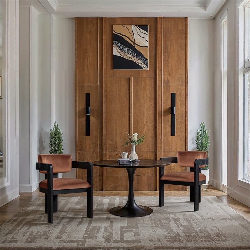 Meridian Furniture Sacha Cognac Velvet Dining Chair (Set of 2)