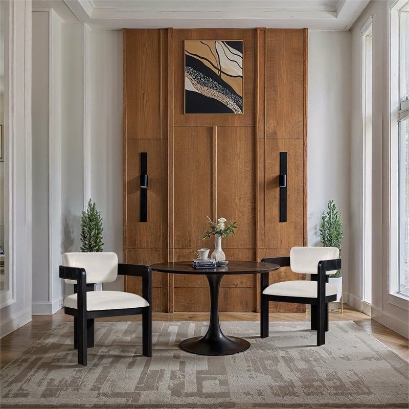 Meridian Furniture Sacha Cream Velvet Dining Chair (Set of 2)