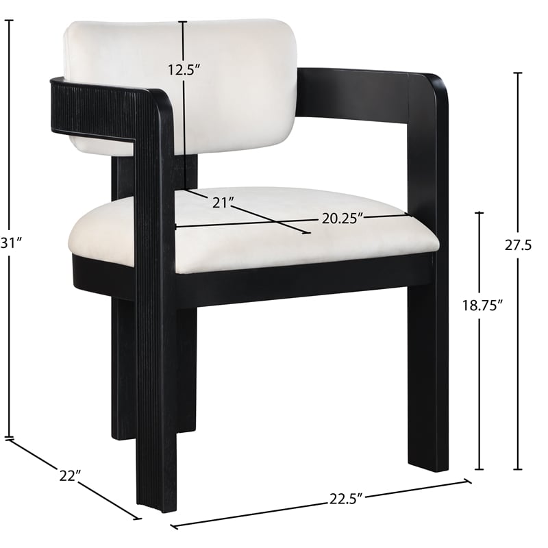 Meridian Furniture Sacha Cream Velvet Dining Chair (Set of 2)