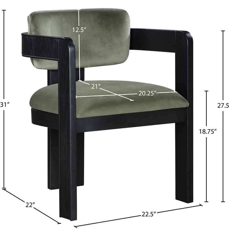 Meridian Furniture Sacha Green Velvet Dining Chair (Set of 2)