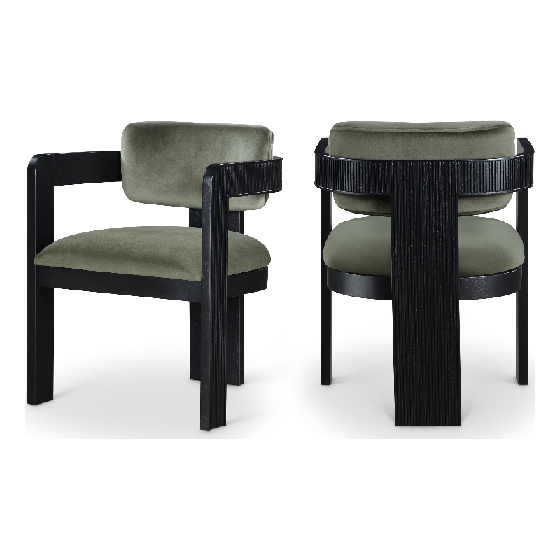 Meridian Furniture Sacha Green Velvet Dining Chair (Set of 2)