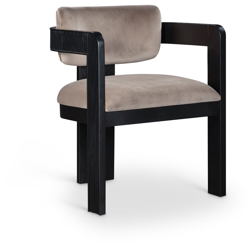 Meridian Furniture Sacha Taupe Velvet Dining Chair (Set of 2)
