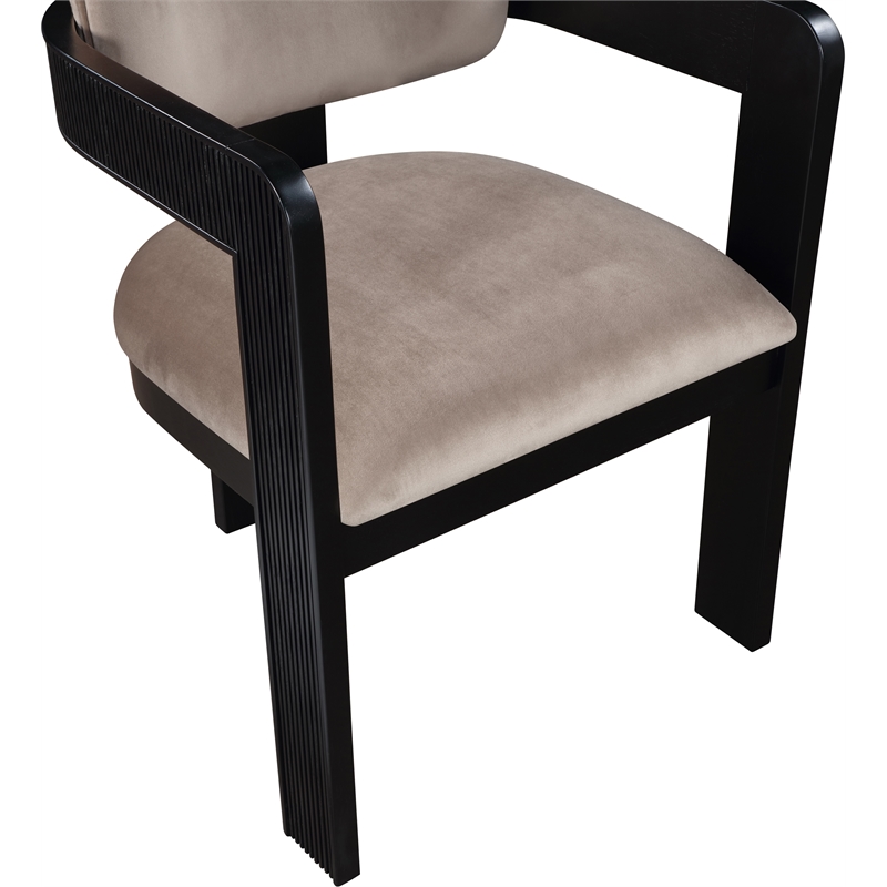 Meridian Furniture Sacha Taupe Velvet Dining Chair (Set of 2)