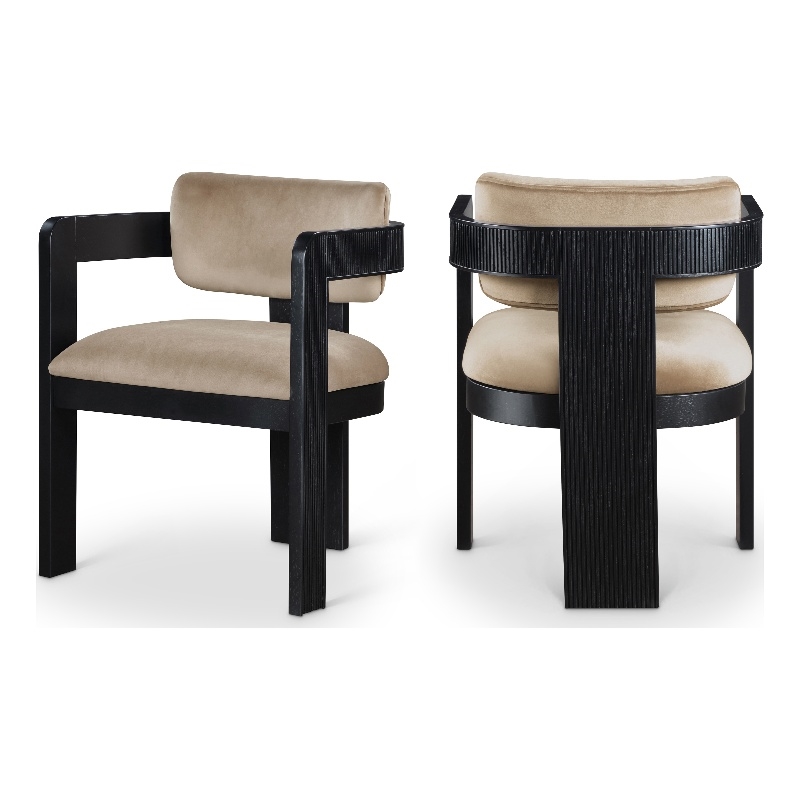 Meridian Furniture Sacha Taupe Velvet Dining Chair (Set of 2)