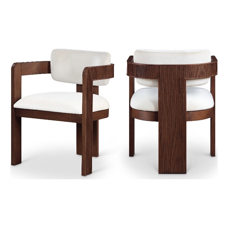 Meridian Furniture Sacha Cream Velvet Dining Chair (Set of 2)