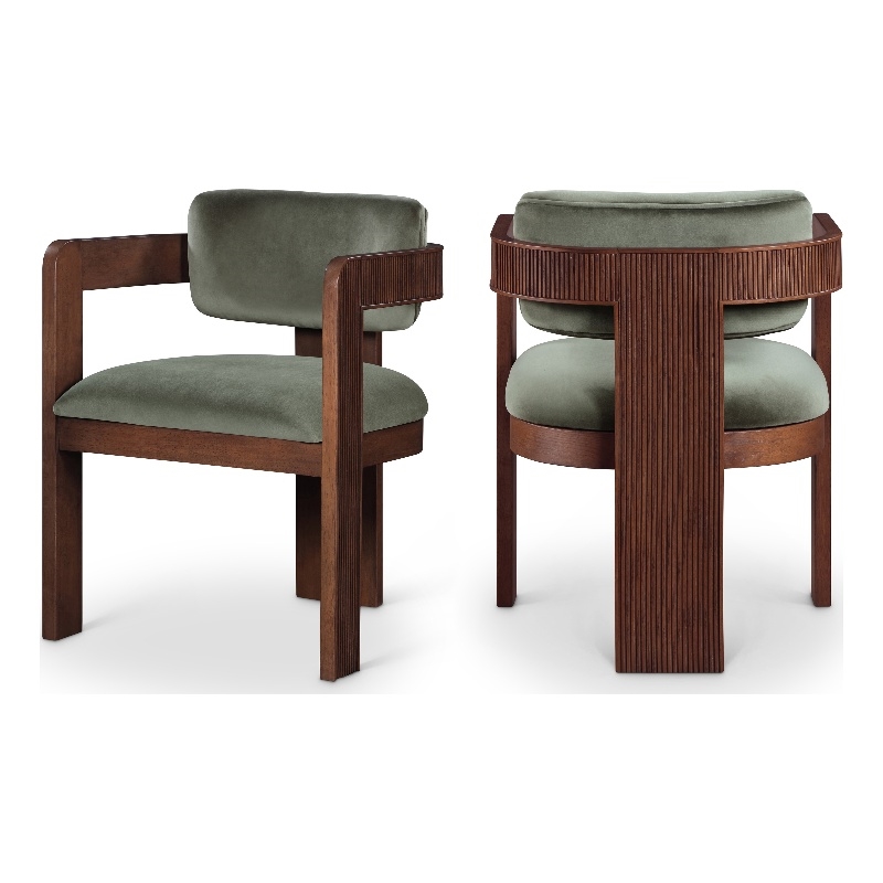 Meridian Furniture Sacha Green Velvet Dining Chair (Set of 2)