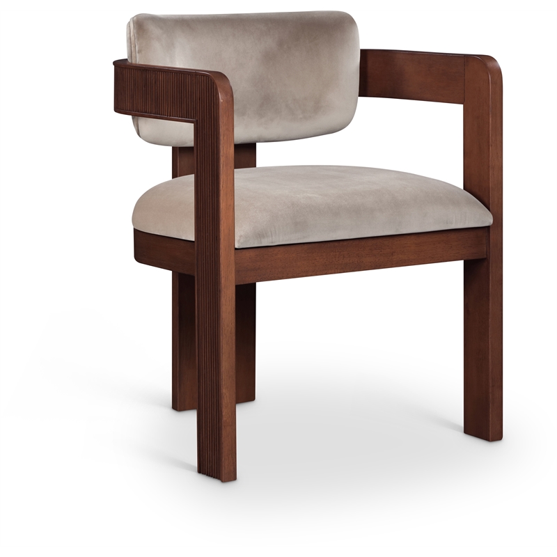 Meridian Furniture Sacha Taupe Velvet Dining Chair (Set of 2)