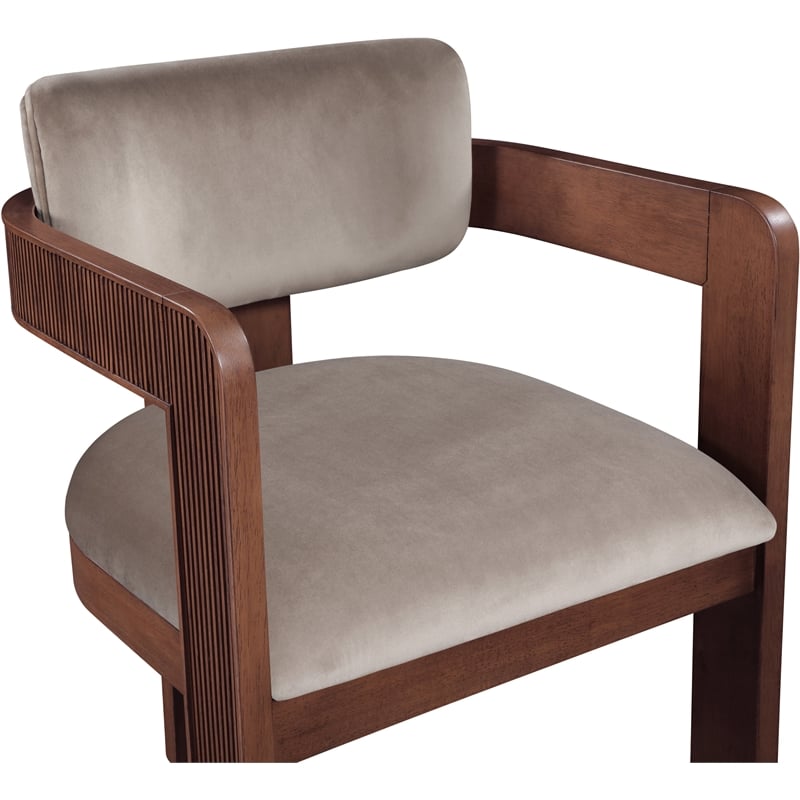 Meridian Furniture Sacha Taupe Velvet Dining Chair (Set of 2)