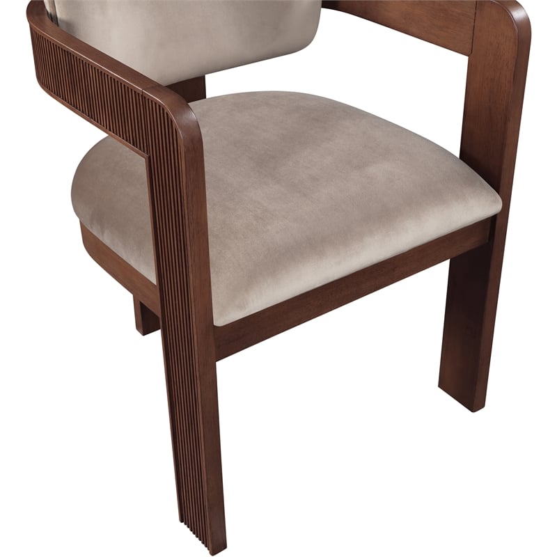 Meridian Furniture Sacha Taupe Velvet Dining Chair (Set of 2)