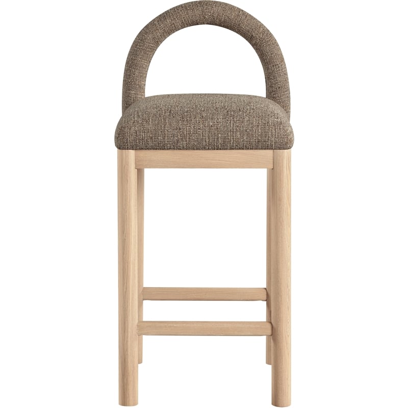 Meridian Furniture Conrad Brown Linen Textured Fabric Counter Stool