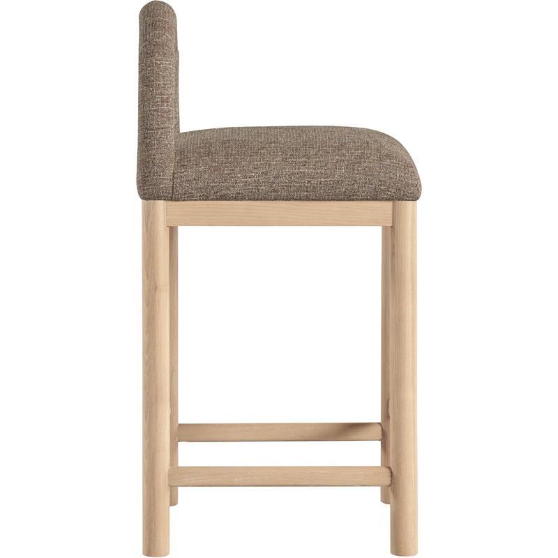 Meridian Furniture Conrad Brown Linen Textured Fabric Counter Stool