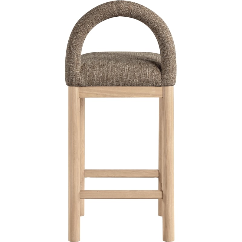 Meridian Furniture Conrad Brown Linen Textured Fabric Counter Stool