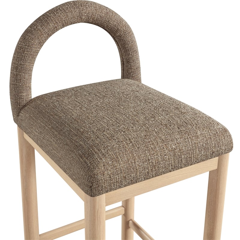 Meridian Furniture Conrad Brown Linen Textured Fabric Counter Stool