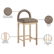 Meridian Furniture Conrad Brown Linen Textured Fabric Counter Stool