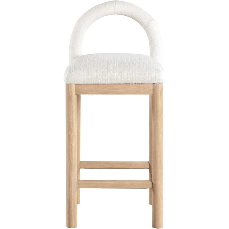 Meridian Furniture Conrad Cream Linen Textured Fabric Counter Stool