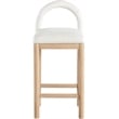 Meridian Furniture Conrad Cream Linen Textured Fabric Counter Stool