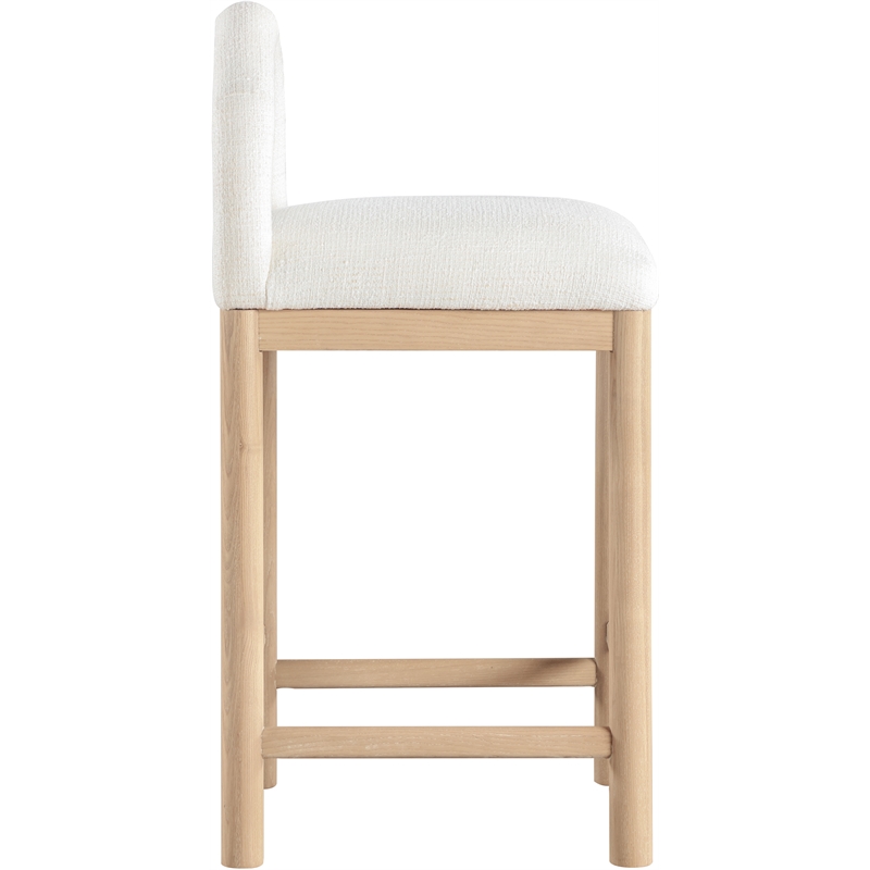 Meridian Furniture Conrad Cream Linen Textured Fabric Counter Stool