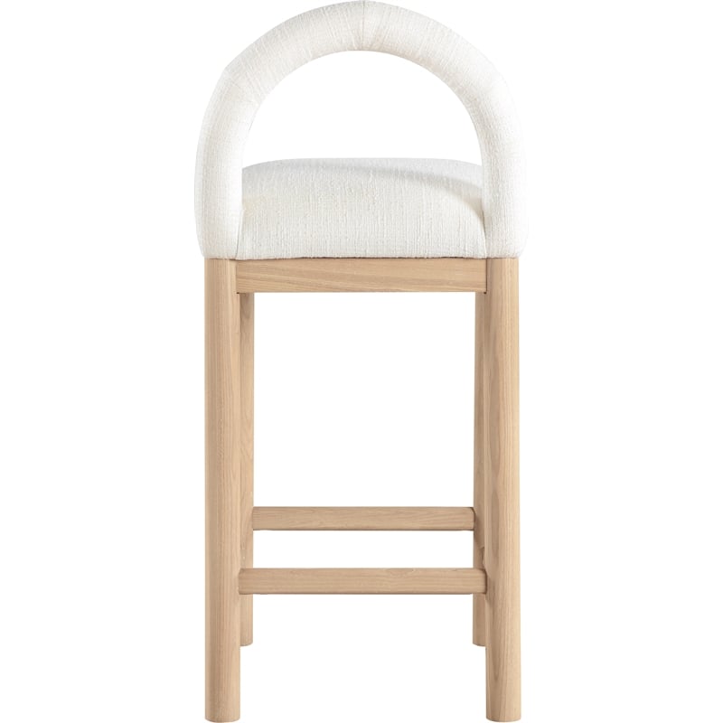 Meridian Furniture Conrad Cream Linen Textured Fabric Counter Stool