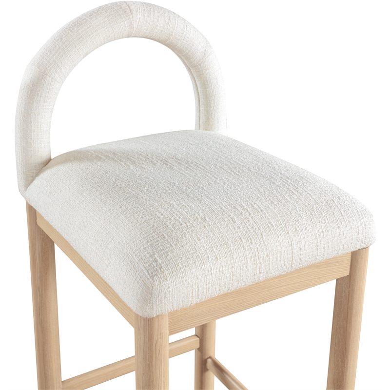 Meridian Furniture Conrad Cream Linen Textured Fabric Counter Stool