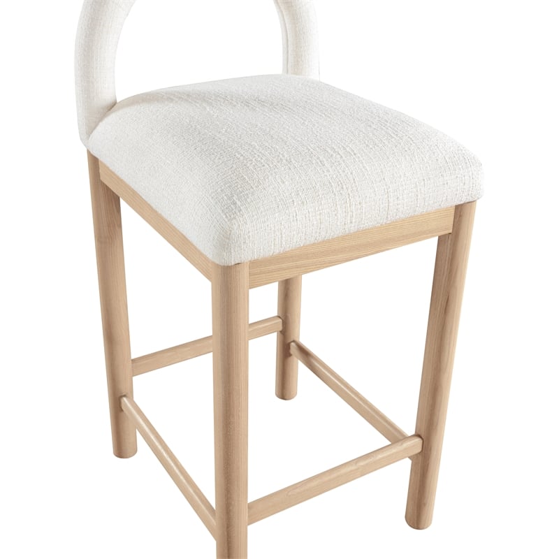 Meridian Furniture Conrad Cream Linen Textured Fabric Counter Stool