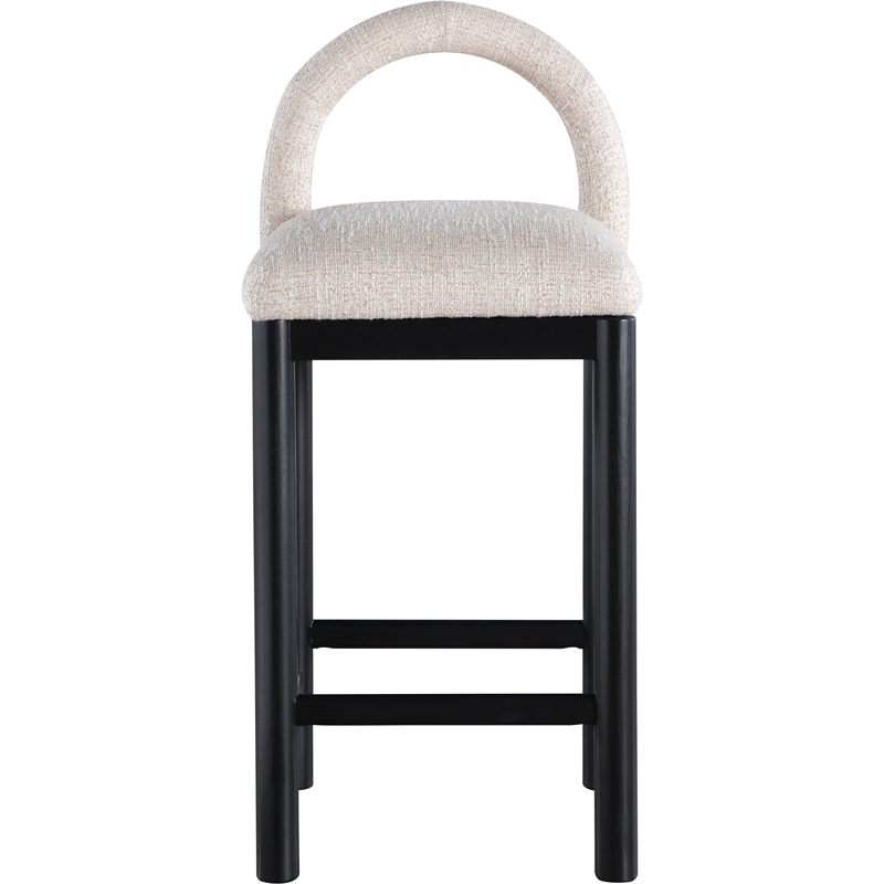 Meridian Furniture Conrad Beige Linen Textured Fabric Counter Stool