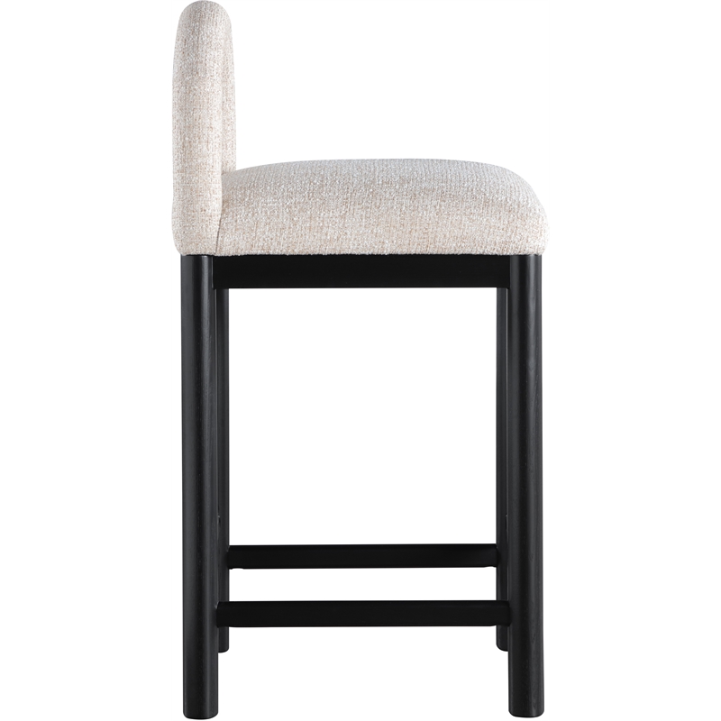 Meridian Furniture Conrad Beige Linen Textured Fabric Counter Stool