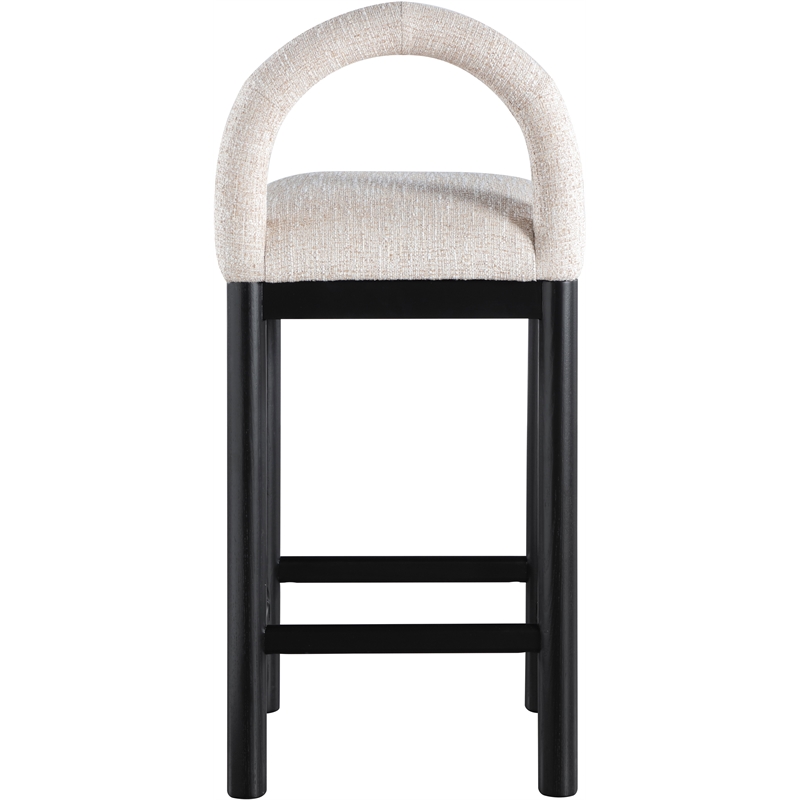 Meridian Furniture Conrad Beige Linen Textured Fabric Counter Stool