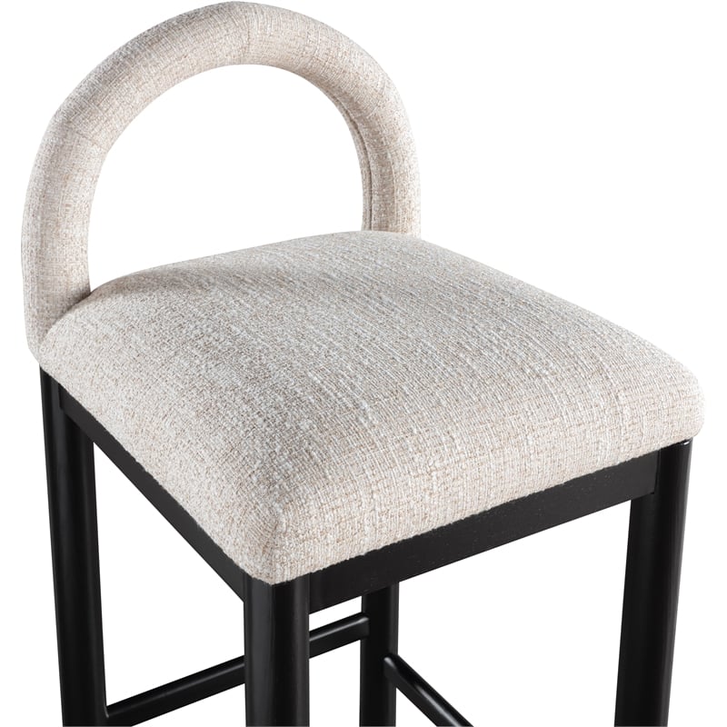 Meridian Furniture Conrad Beige Linen Textured Fabric Counter Stool