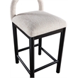 Meridian Furniture Conrad Beige Linen Textured Fabric Counter Stool