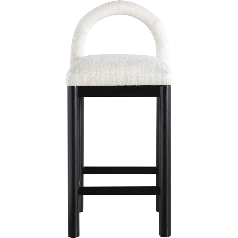 Meridian Furniture Conrad Cream Linen Textured Fabric Counter Stool