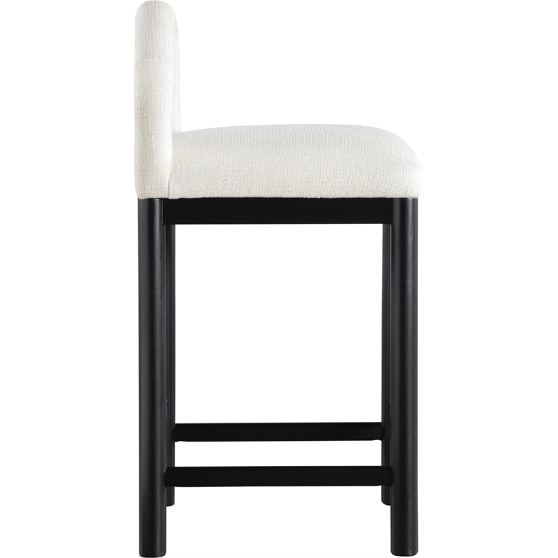 Meridian Furniture Conrad Cream Linen Textured Fabric Counter Stool