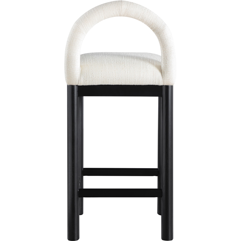 Meridian Furniture Conrad Cream Linen Textured Fabric Counter Stool