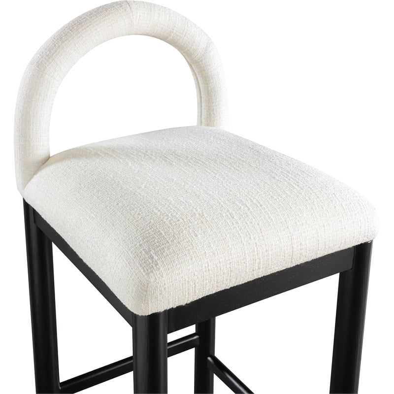 Meridian Furniture Conrad Cream Linen Textured Fabric Counter Stool