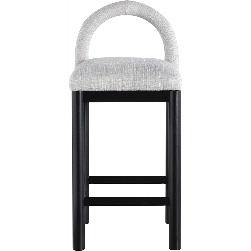 Meridian Furniture Conrad Grey Linen Textured Fabric Counter Stool
