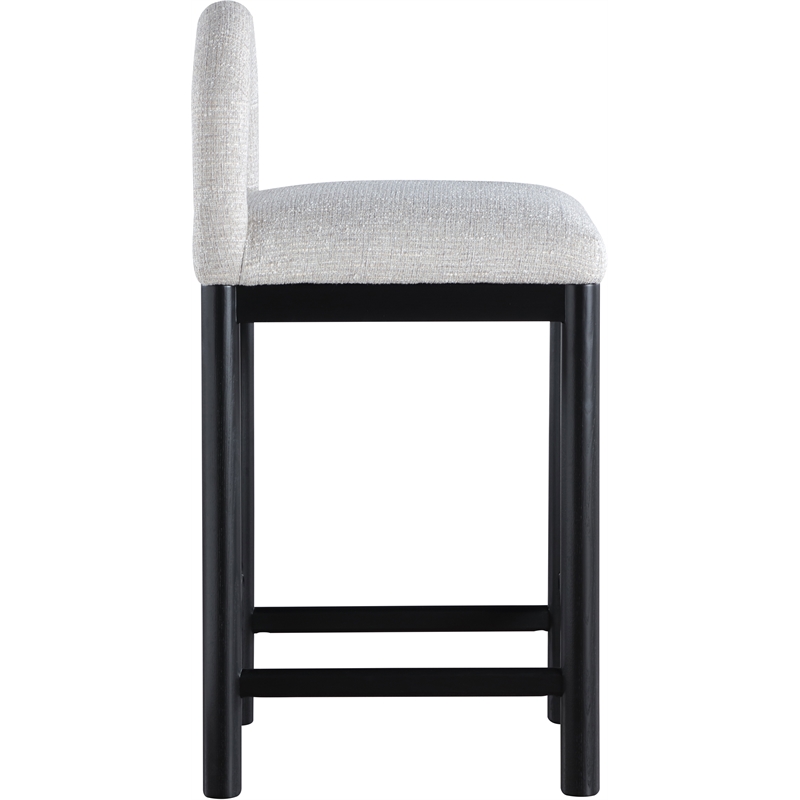 Meridian Furniture Conrad Grey Linen Textured Fabric Counter Stool