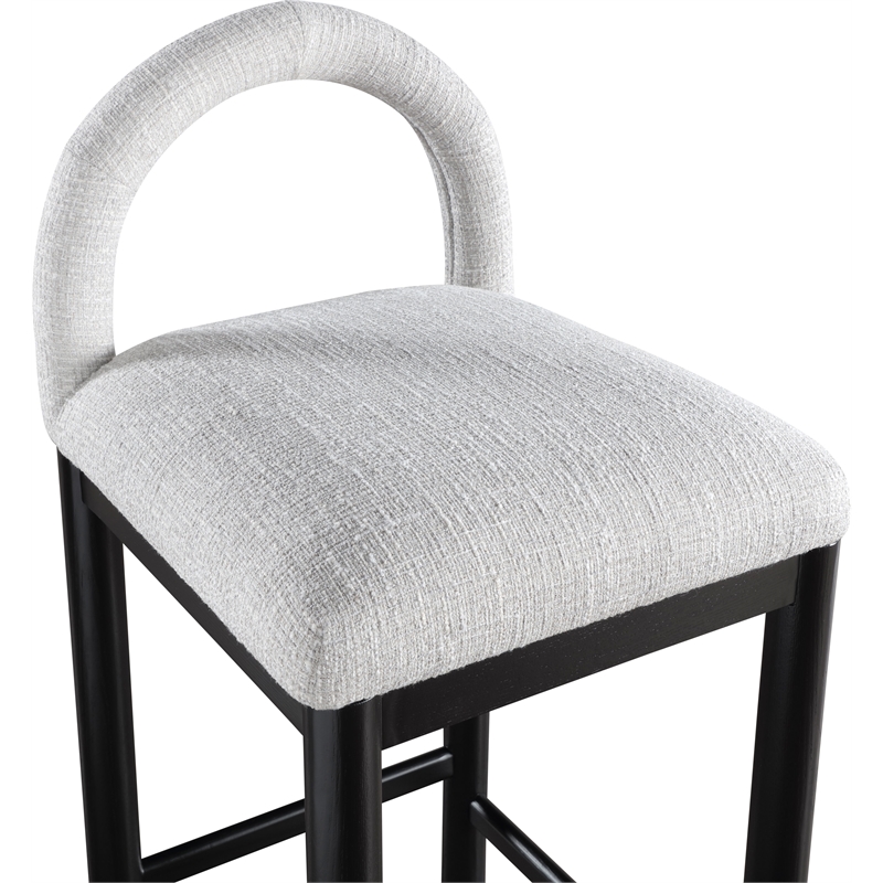 Meridian Furniture Conrad Grey Linen Textured Fabric Counter Stool