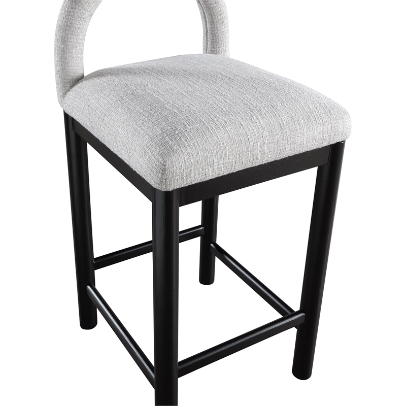 Meridian Furniture Conrad Grey Linen Textured Fabric Counter Stool