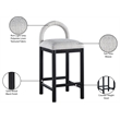 Meridian Furniture Conrad Grey Linen Textured Fabric Counter Stool