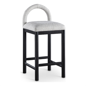 Meridian Furniture Conrad Grey Linen Textured Fabric Counter Stool