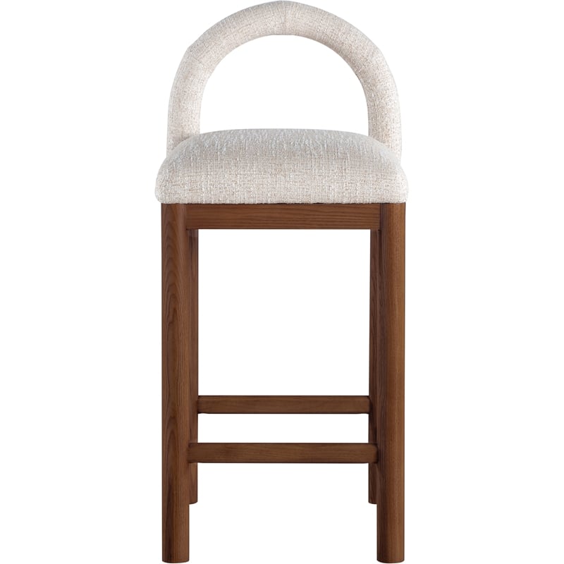 Meridian Furniture Conrad Beige Linen Textured Fabric Counter Stool