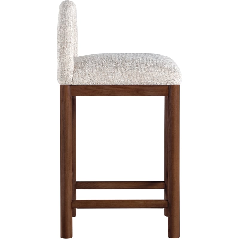 Meridian Furniture Conrad Beige Linen Textured Fabric Counter Stool