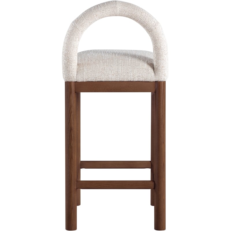 Meridian Furniture Conrad Beige Linen Textured Fabric Counter Stool