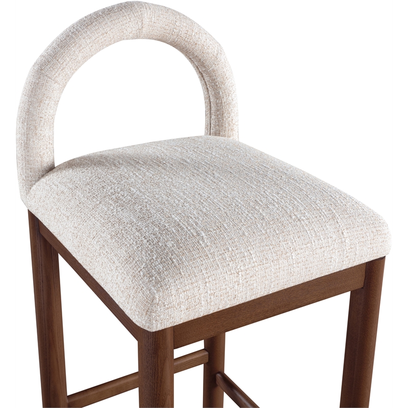 Meridian Furniture Conrad Beige Linen Textured Fabric Counter Stool
