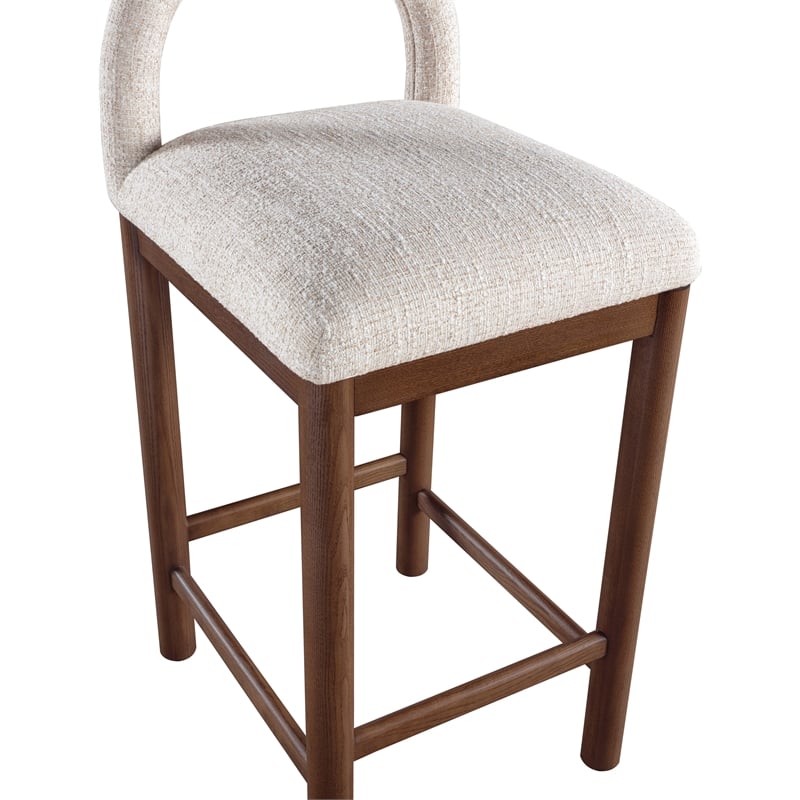 Meridian Furniture Conrad Beige Linen Textured Fabric Counter Stool