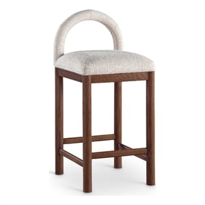 Meridian Furniture Conrad Beige Linen Textured Fabric Counter Stool