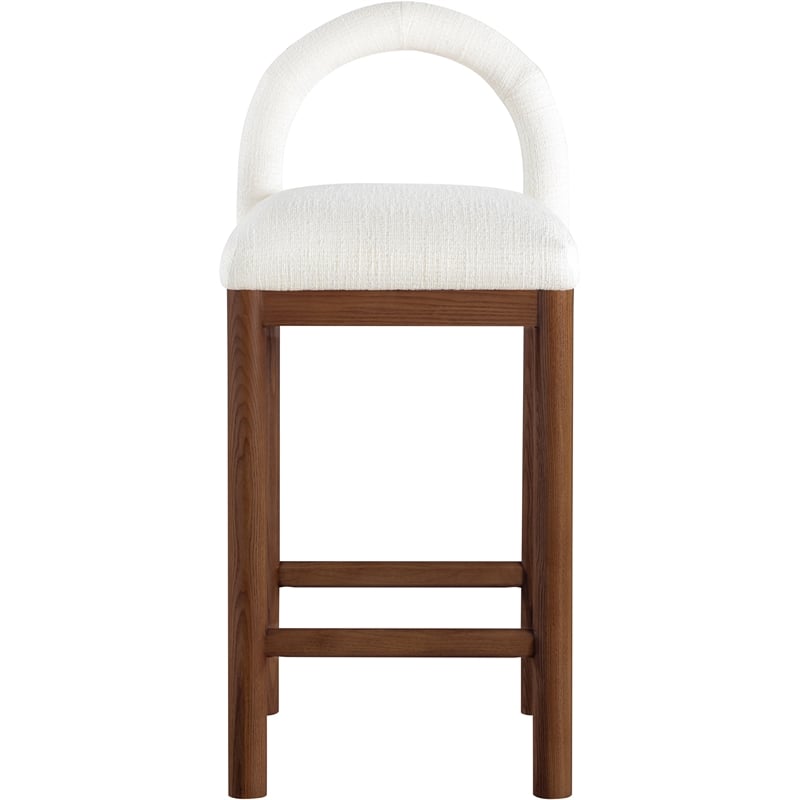 Meridian Furniture Conrad Cream Linen Textured Fabric Counter Stool