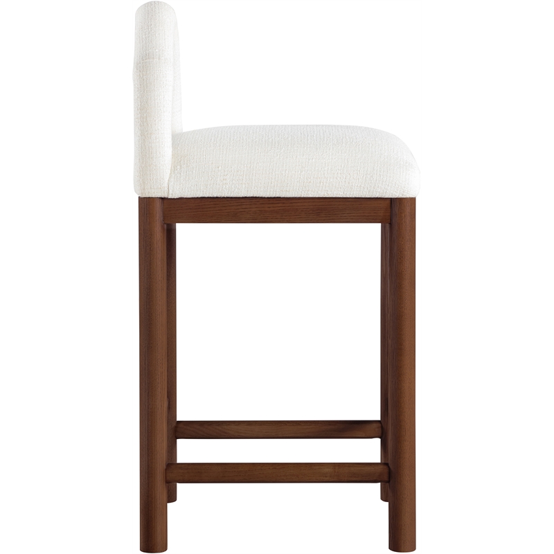 Meridian Furniture Conrad Cream Linen Textured Fabric Counter Stool