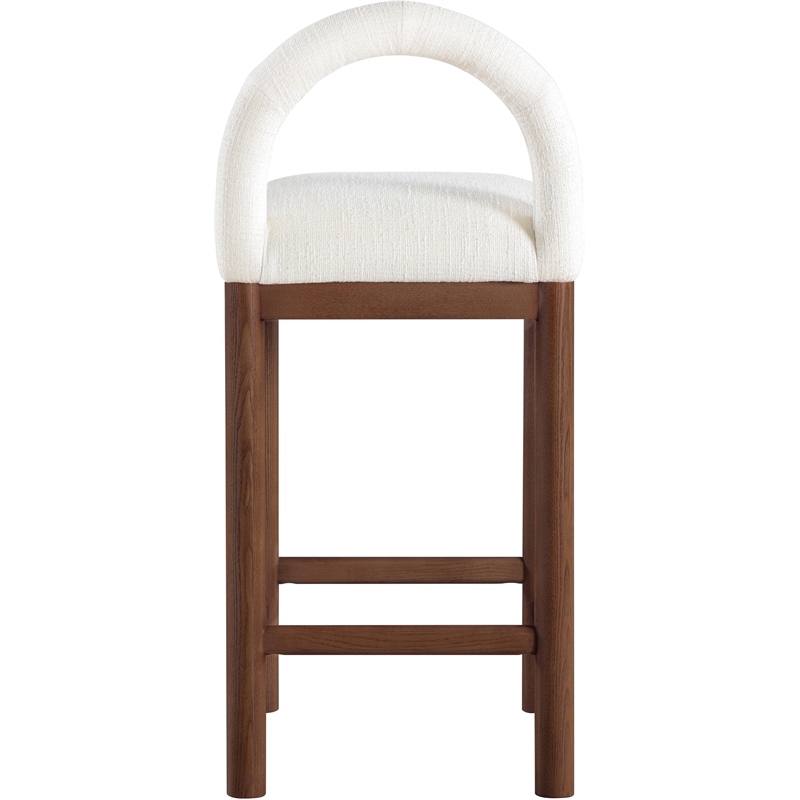 Meridian Furniture Conrad Cream Linen Textured Fabric Counter Stool